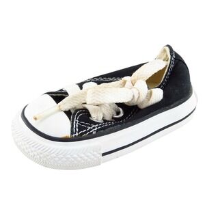 Converse all Star Toddler Unisex 2 Medium Black Low top Fabric 7J235‎